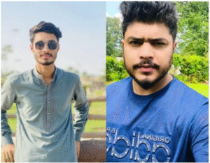 Portraits of freelancers Abdullah Jutt and Huraira Sandhu celebrating career success