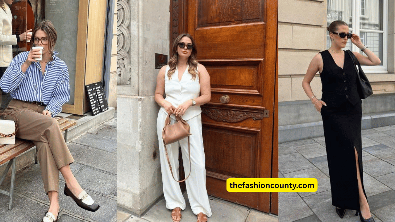 Stylish woman showcasing affordable glamour outfit on a budget