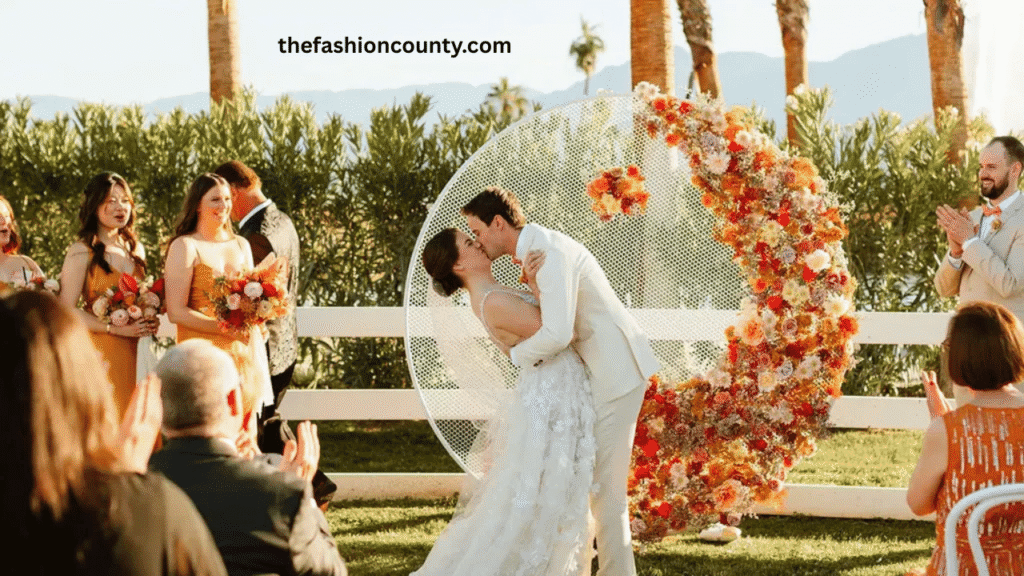 Beautifully decorated wedding venue with floral ornaments