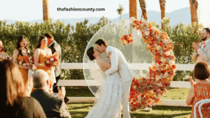 Beautifully decorated wedding venue with floral ornaments