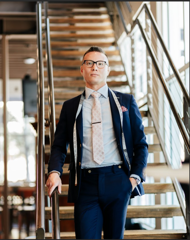 A confident person walking down the street in an outfit that reflects their authentic personal style, highlighting the importance of dressing well for mental well-being.