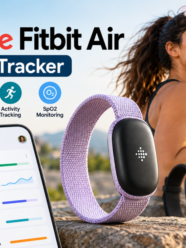 Google Fitbit Air fitness tracker with heart rate, sleep, activity and SpO2 tracking features